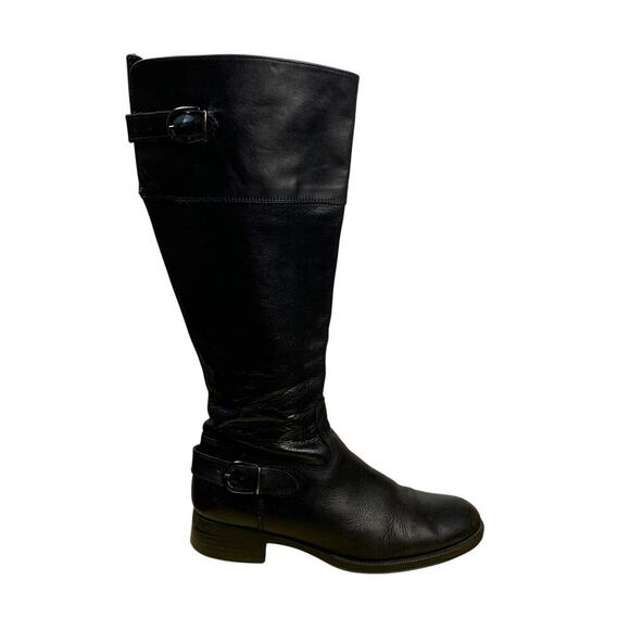 Aldo Black Leather Knee-High Riding Boots -Size 10 - Picture 1 of 7